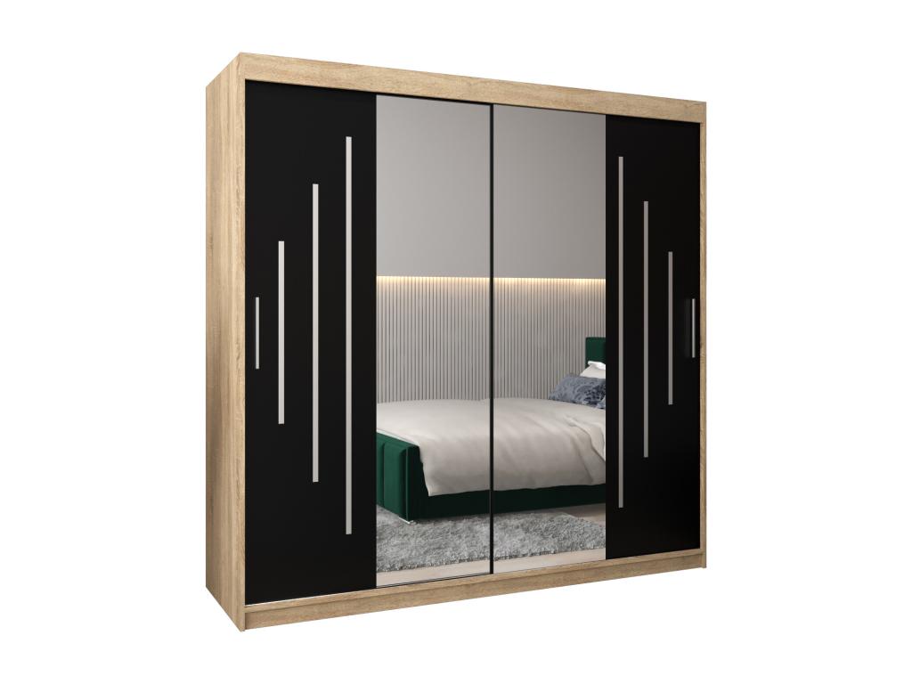 Boislis 1 Sliding Door Wardrobe 200/200/62 2 Doors Boislis/Black MNQY81313