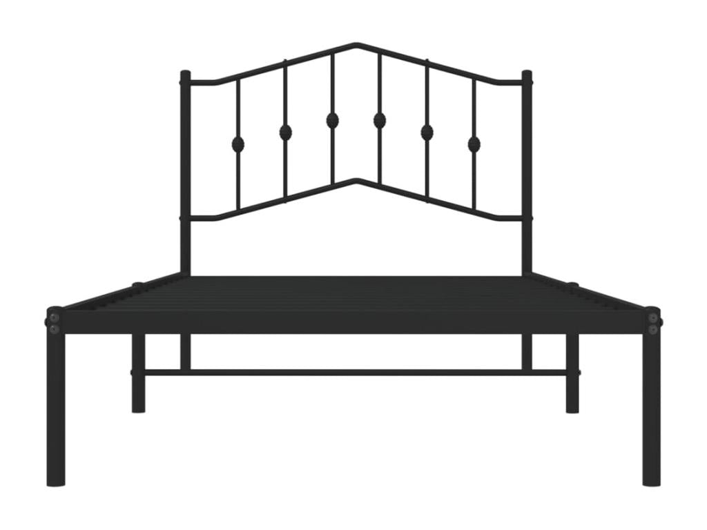 Metal bed frame with black headboard 100x190 cm XMVM01859