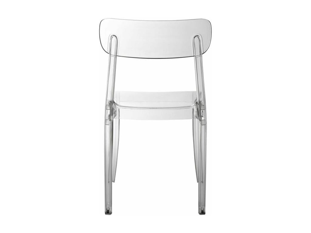 Set of 4 Ventoriq stackable chairs, transparent plastic QWTJ81663