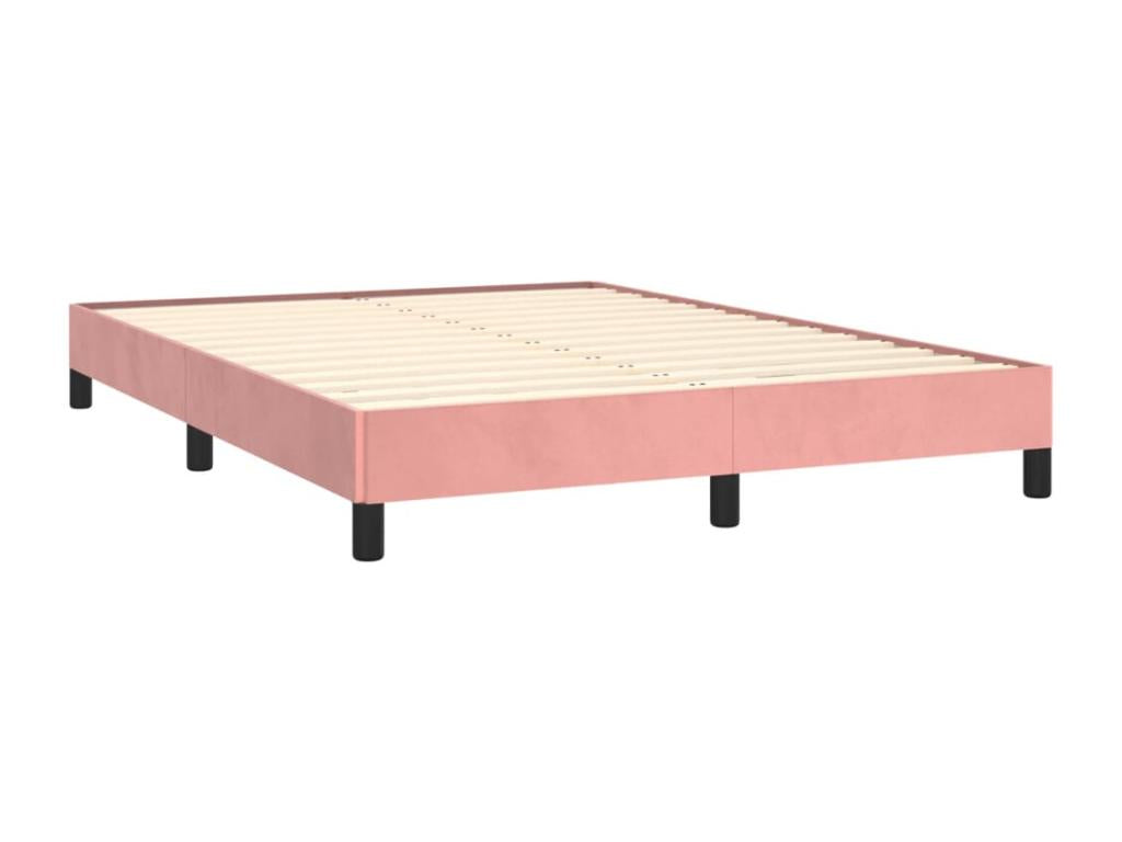 Pink bed frame 140x190 cm Velvet ICKL03554