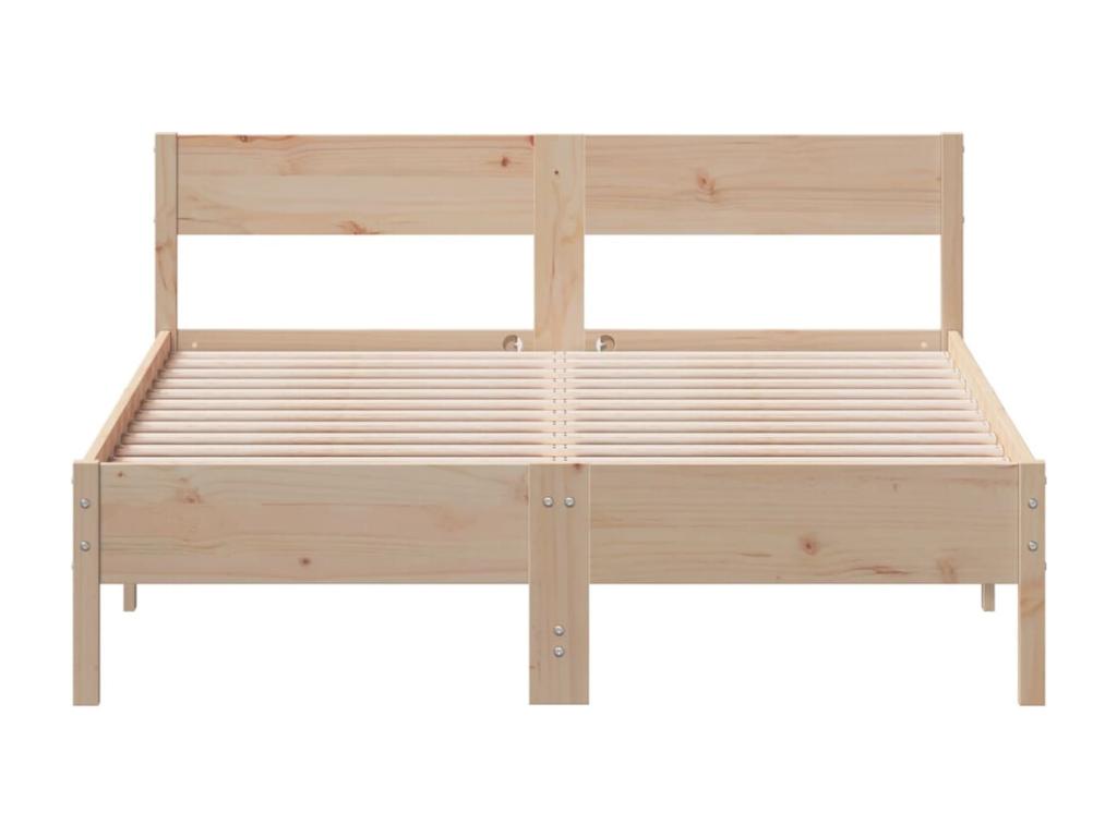 Bed frame without mattress 120x190 cm solid pine wood KQQY12326