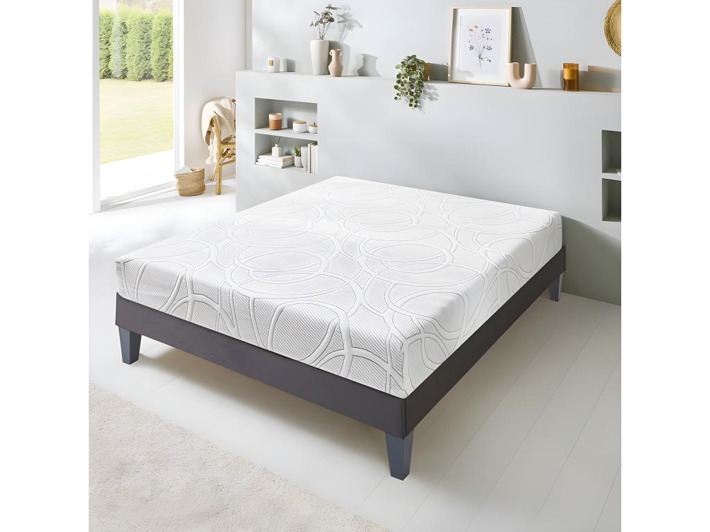 Ventoriq - EUPRAXIE Set 160x200 cm - Memory Foam Mattress and Wooden Slatted Base ZFGN12217