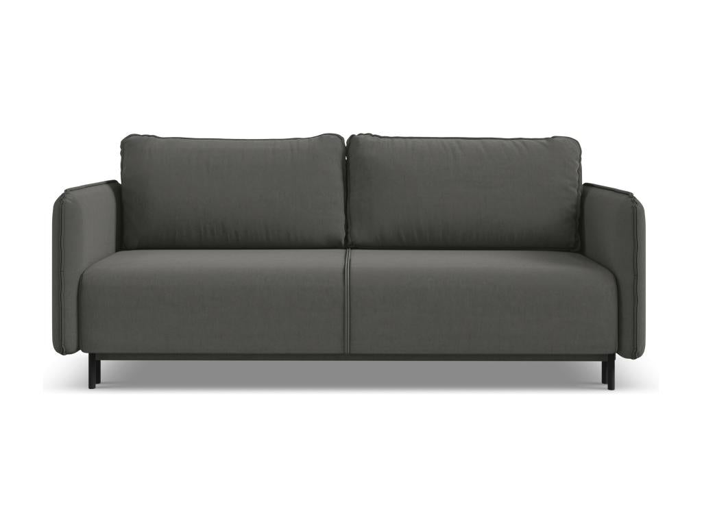 3-seater convertible sofa in velvet - steel - Ventoriq RKWN65118