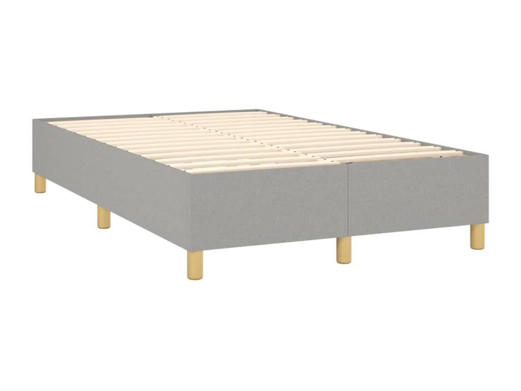 Upholstered bed base with mattress, light grey, 120x200cm, fabric BHOG84111