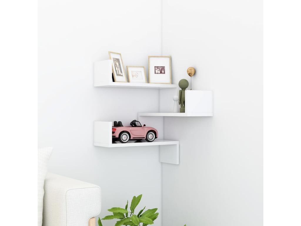 Corner wall shelf, white, 40x40x50 cm, HNLE05902