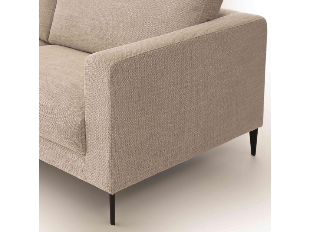 Beige mottled fabric 3-seater sofa FNXL86054