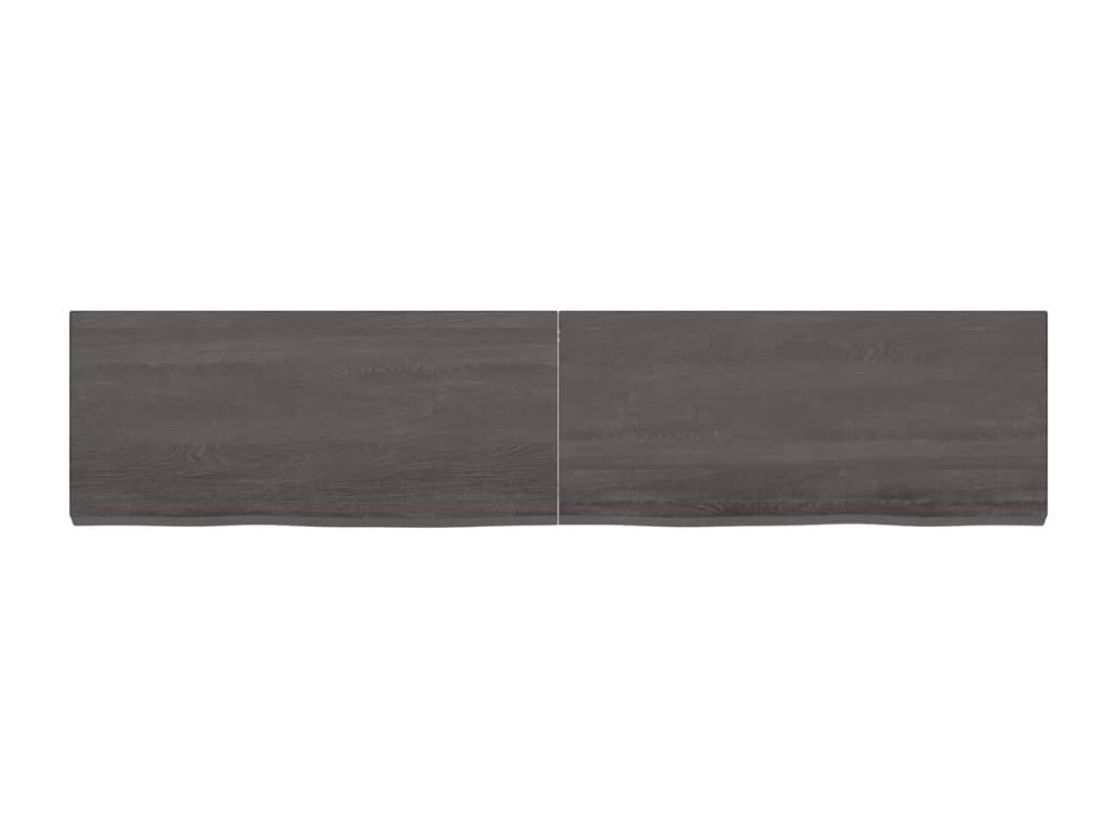 Dark brown wall shelf, solid treated oak wood ZLSO33037