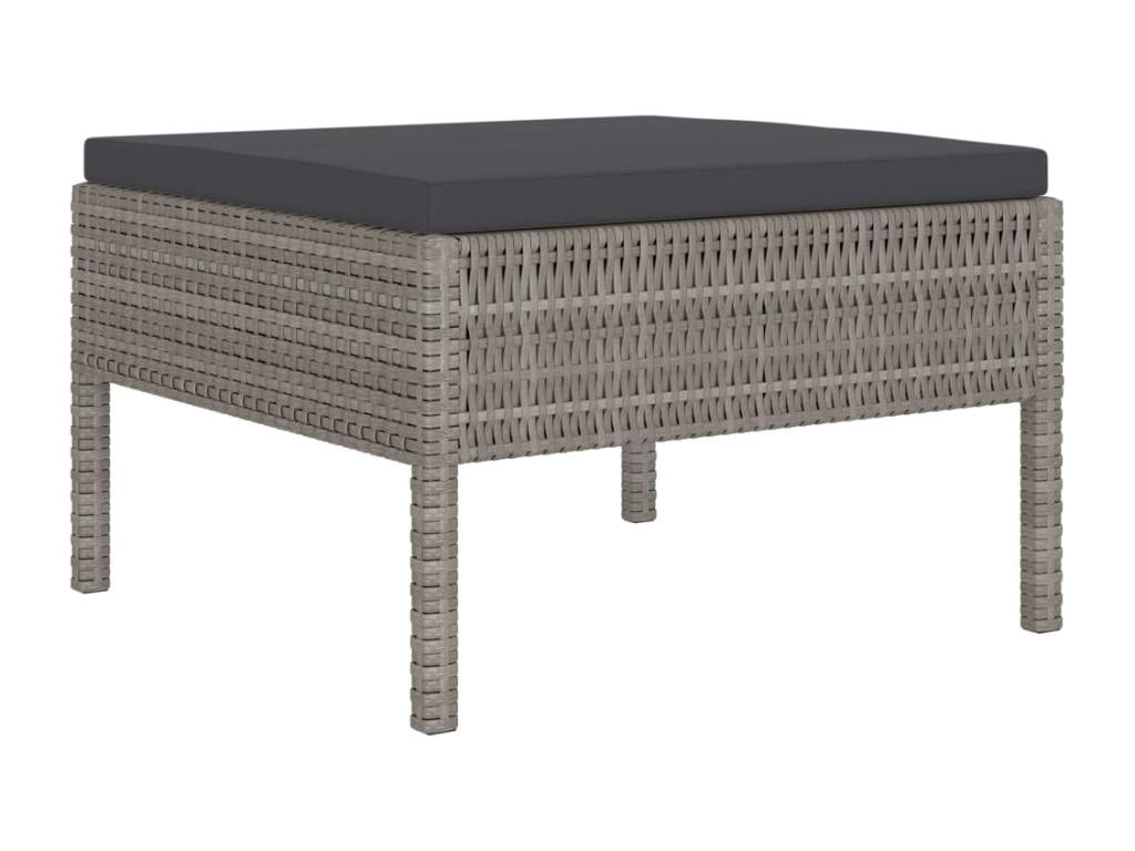 4-piece garden furniture set with cushions, grey wicker resin, 15 BFWF14739