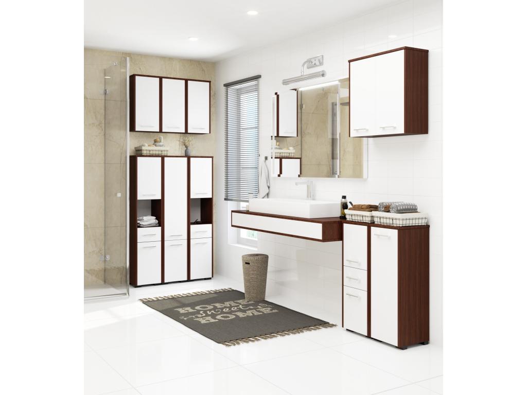 Washing machine cabinet with 2 doors, brown, 4 shelves, 64x30x180 cm, XXDT53856