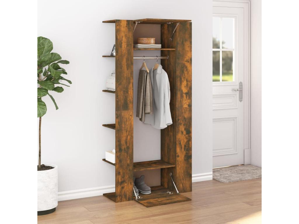 Hallway cabinet, smoked oak, 97.5x37x99, engineered wood, OHNH05883