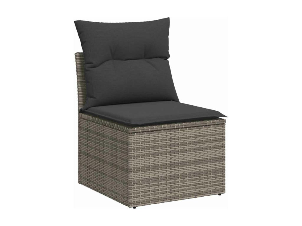 8-piece garden furniture set with grey resin wicker cushions UKPZ52223