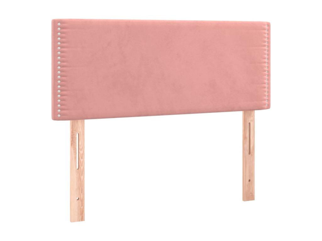 Upholstered bed base with mattress, Pink, 100x200 cm, Velvet, XLRY46771