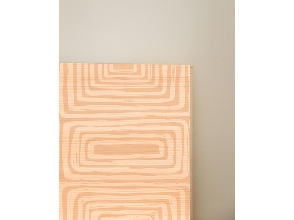 Natural pine wood headboard with print, 130x80cm - Boislis HHTV27949