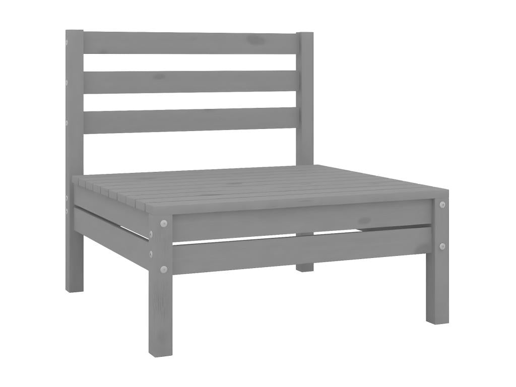 10-piece garden furniture set, solid pine wood, grey, KYLA43272