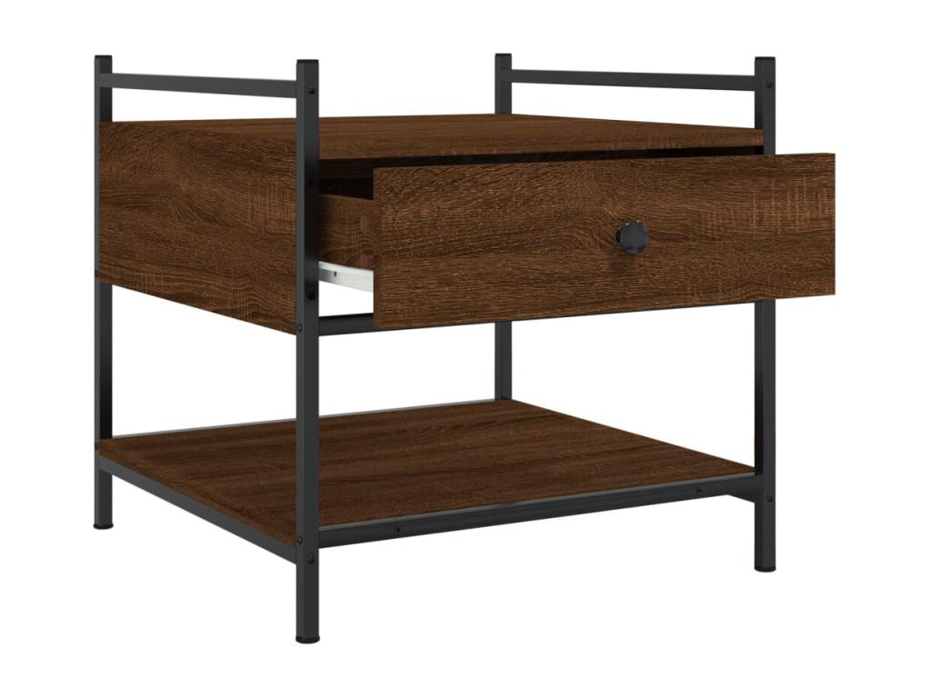 Coffee table in brown oak, 50x50x50 cm, engineered wood, RMAG86550