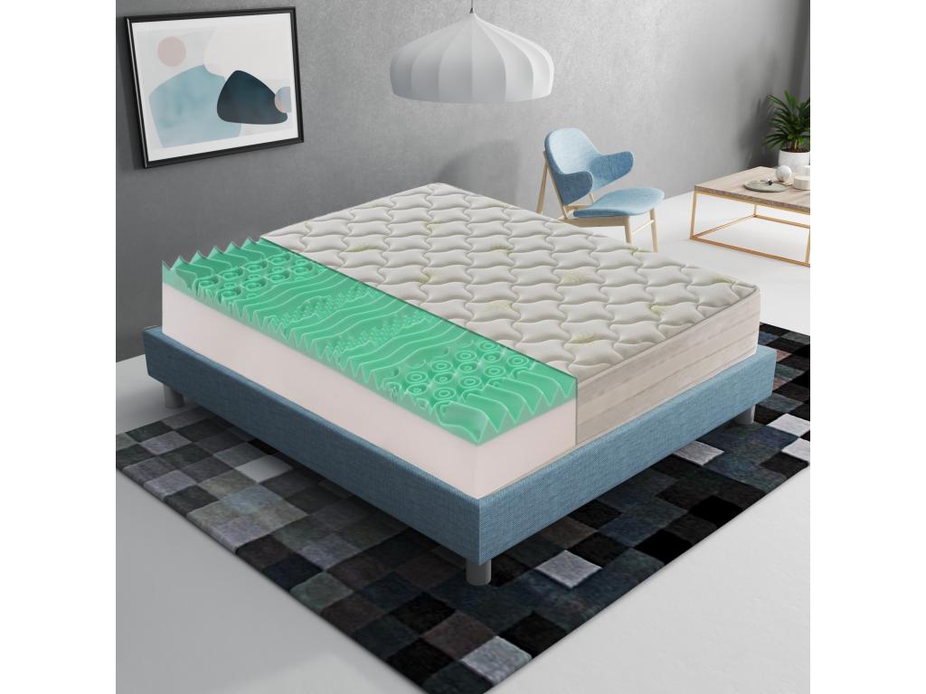 Ventori-elastic foam mattress - 5 cm thick foam - 9 comfort zones - 25 cm high - 150x190 cm BNSD16623