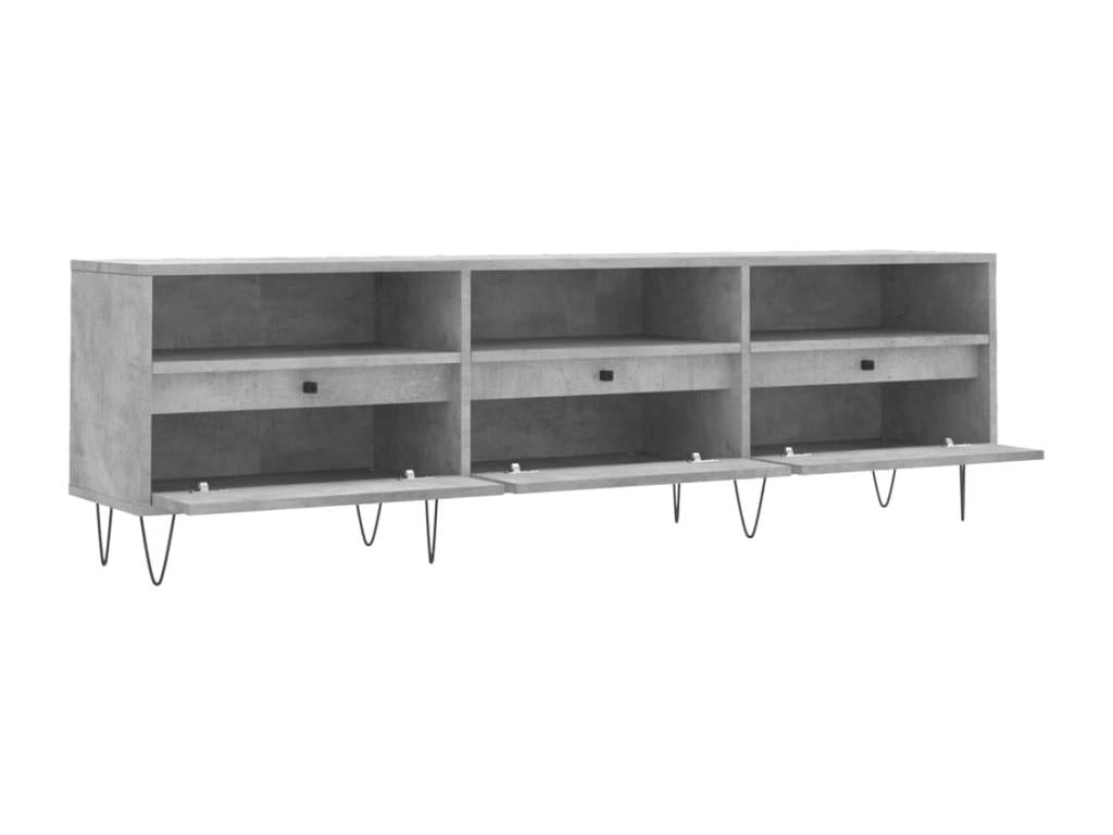 TV stand, concrete grey, 150x30x44.5 cm, engineered wood, GRXW12198