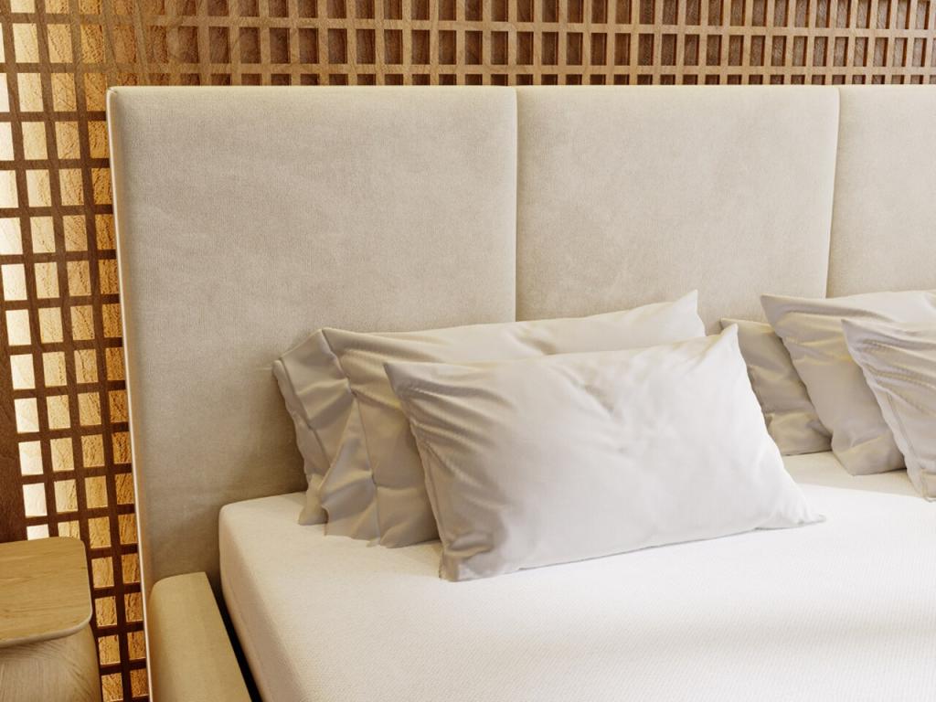 Upholstered bed with storage - 180x200 - double bed - velvet - beige - Ventoriq GTPJ07164