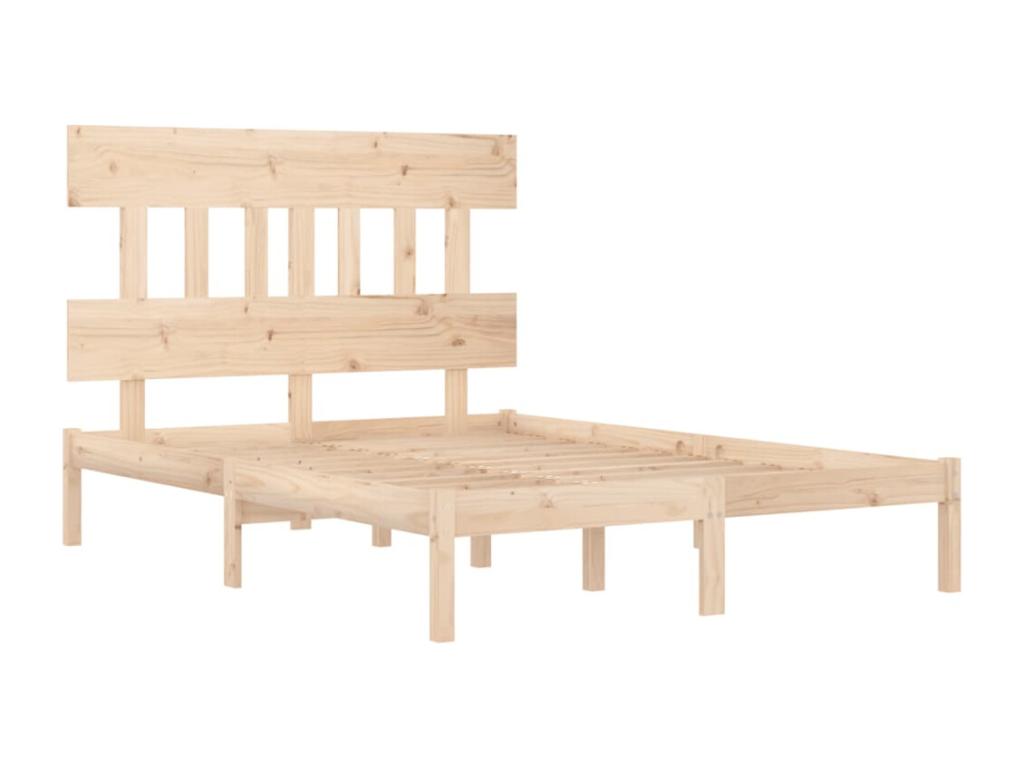 Bed frame without mattress 135x190 cm solid wood ZTYI47590