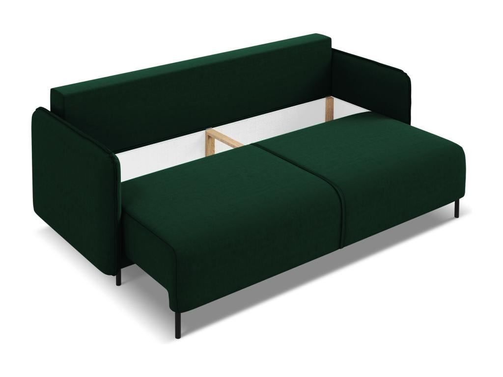 3-seater convertible velvet sofa - bottle green - Ventoriq TEZL85108