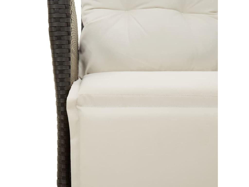 5-Piece Garden Dining Set with Cushions, Black Wicker Resin XTXL63585