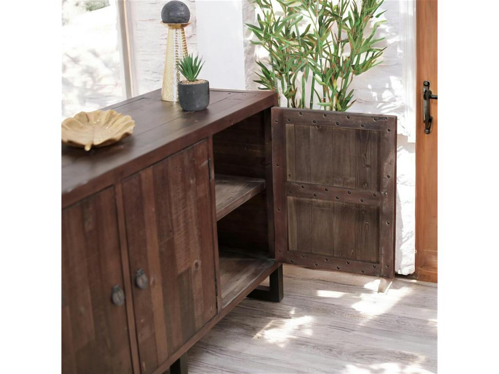 Ventoriq BVWY58395 3-Door Recycled Wood Buffet