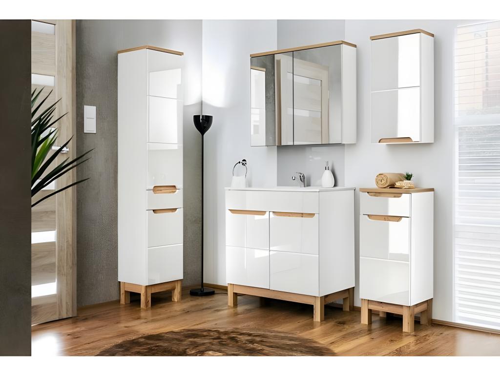 Ventoriq Bathroom Vanity Unit 84x60x45cm WHITE 820 Modern High Quality VLHU07645