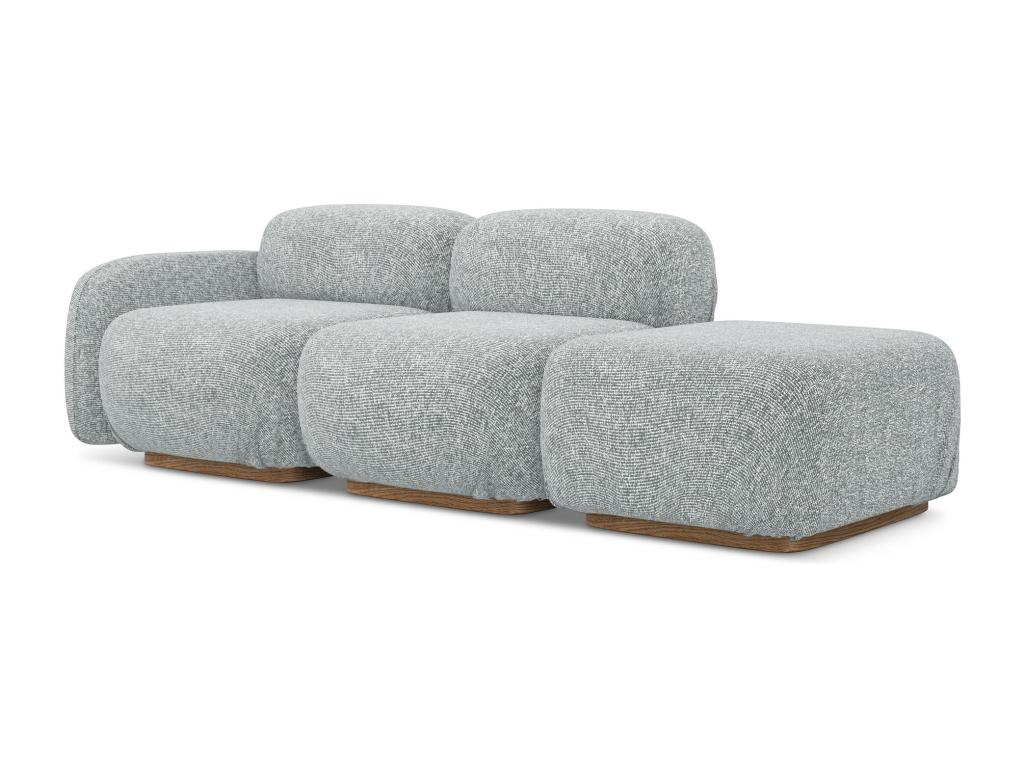 Lumenao FJXP95102 3-seater modular sofa in textured fabric - silver