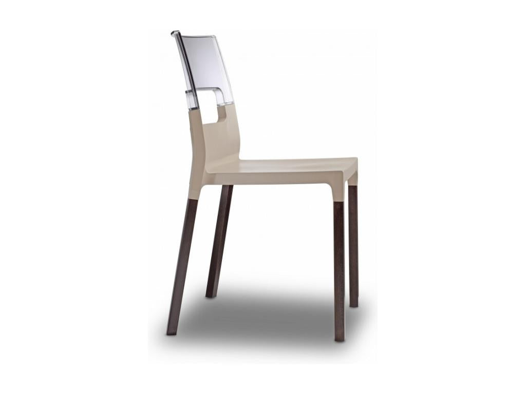 NATURAL Ventoriq chair with wooden legs and translucent backrest - sold individually JWPW25967