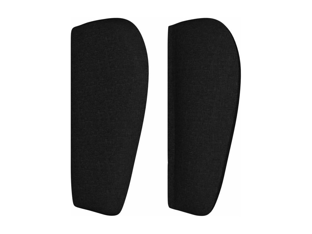 Headboard with wings, Black, 163x23x78/88 cm, Fabric RAIK93619