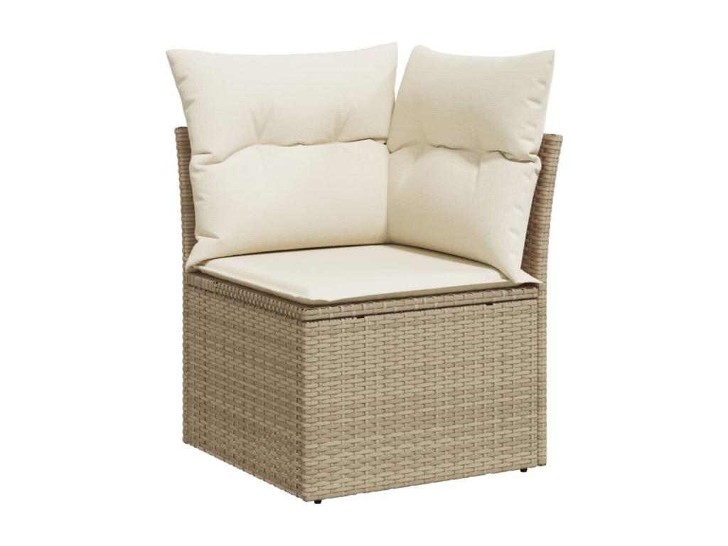 11-piece garden furniture set with beige resin wicker cushions IFAF70093