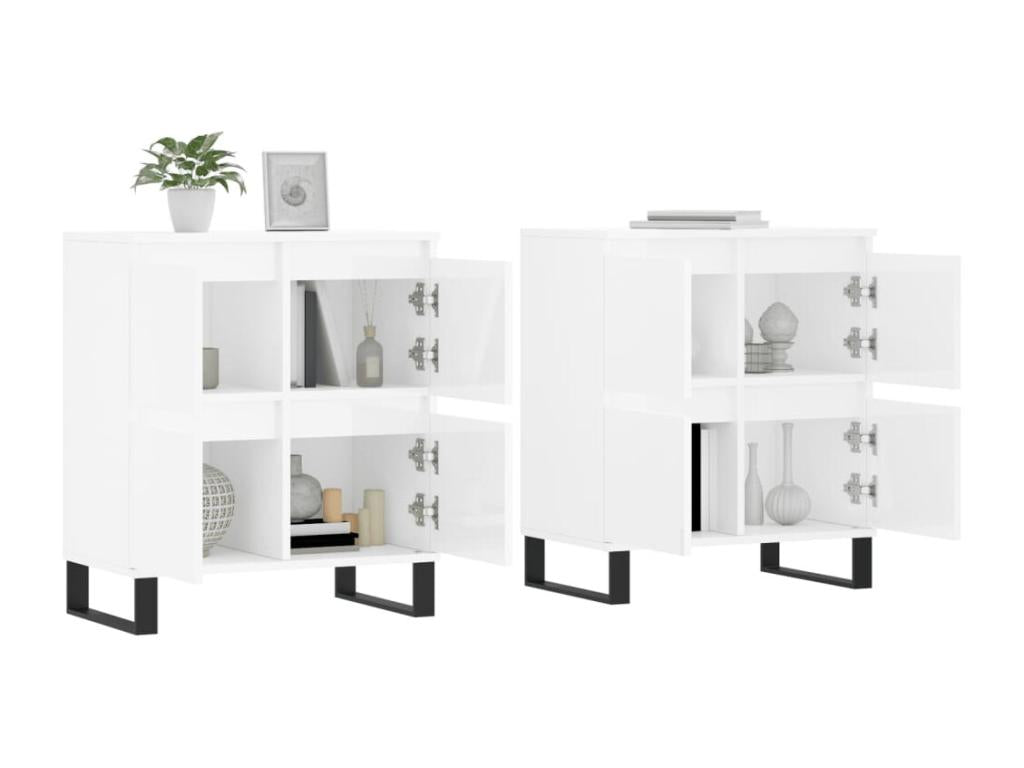 2-piece buffet set, glossy white engineered wood PABZ47129