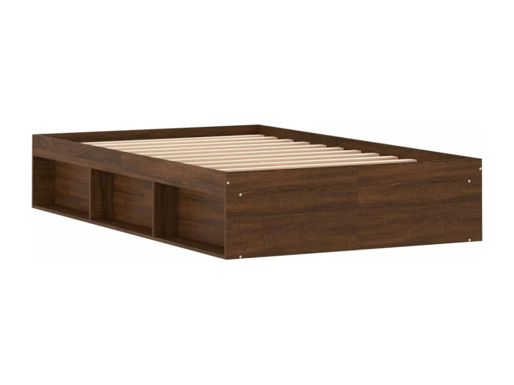 Brown oak bed frame 120x200 cm YUZH58731