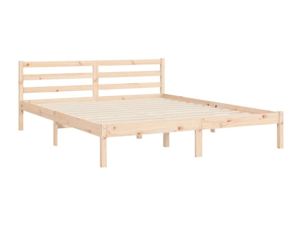 Ventoriq size solid wood bed frame with headboard KRYQ35598