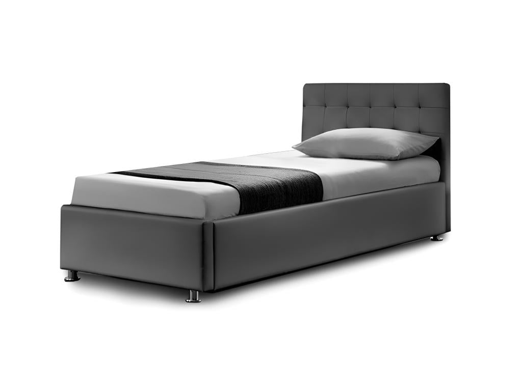 Complete Bed with Adjustable Slatted Base, Headboard, and Ventoriq Bed Frame - Colors - Grey - Sizes - 90x DMPG34599