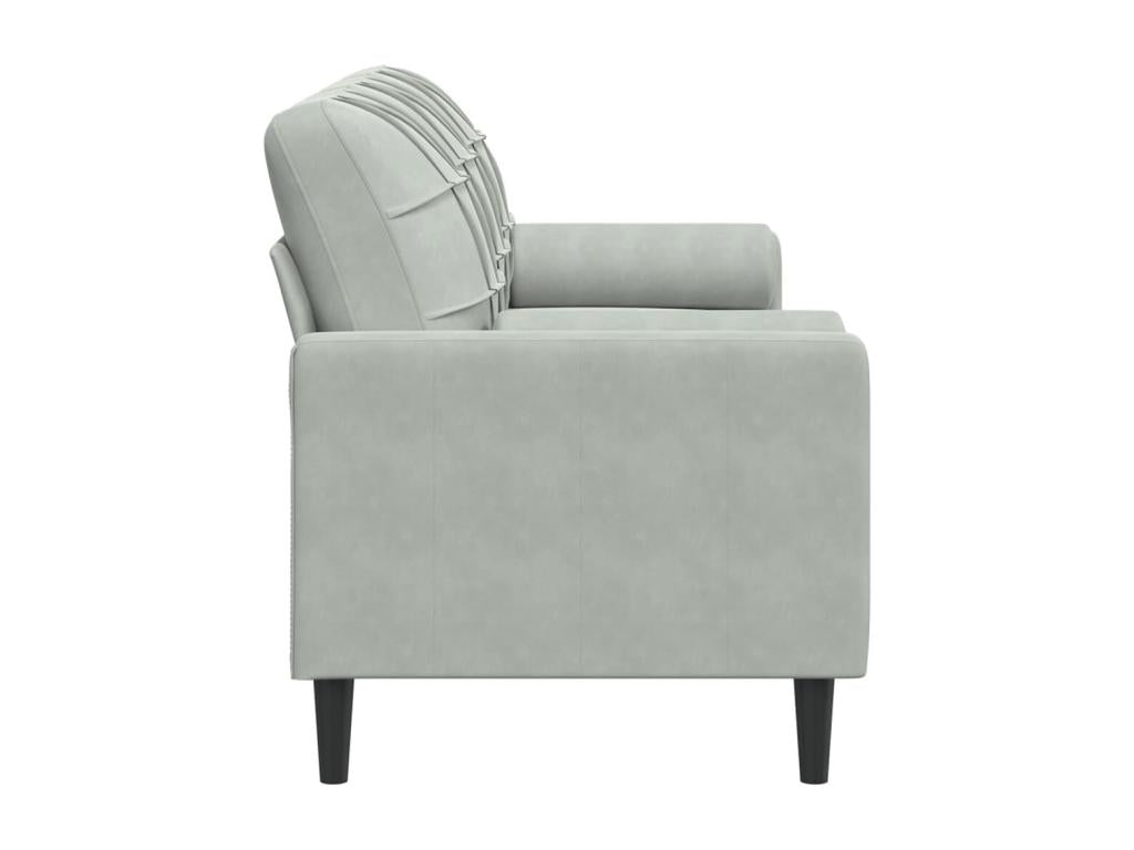 3-seater sofa with light grey cushions, 180 cm, velvet, BUHZ83312