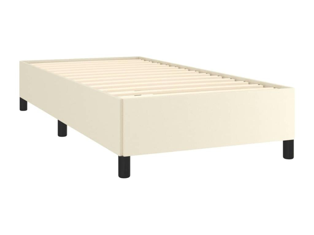Cream bed frame 90x190 cm faux leather QAKV86956