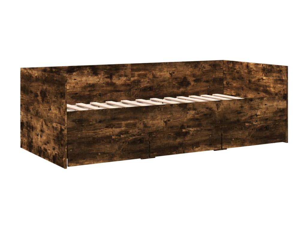 Smoked oak daybed and drawers 100x200 engineered wood YTCT25883