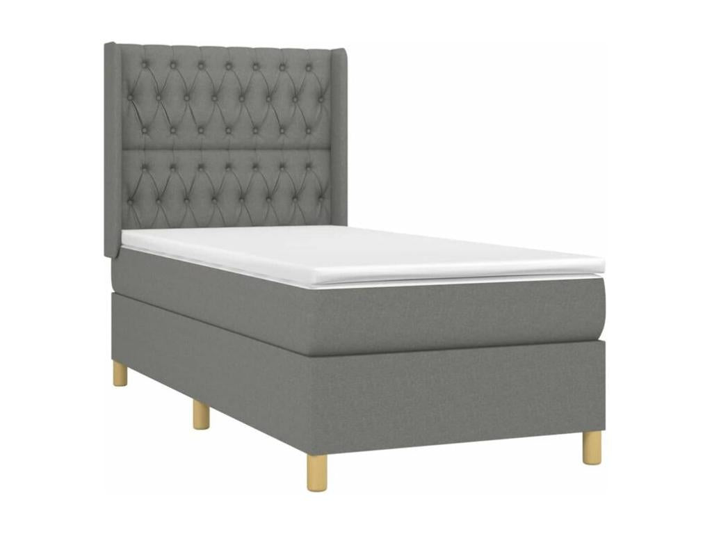 Ventoriq bed base with mattress, Dark Grey 90x200 Fabric UNWA42520