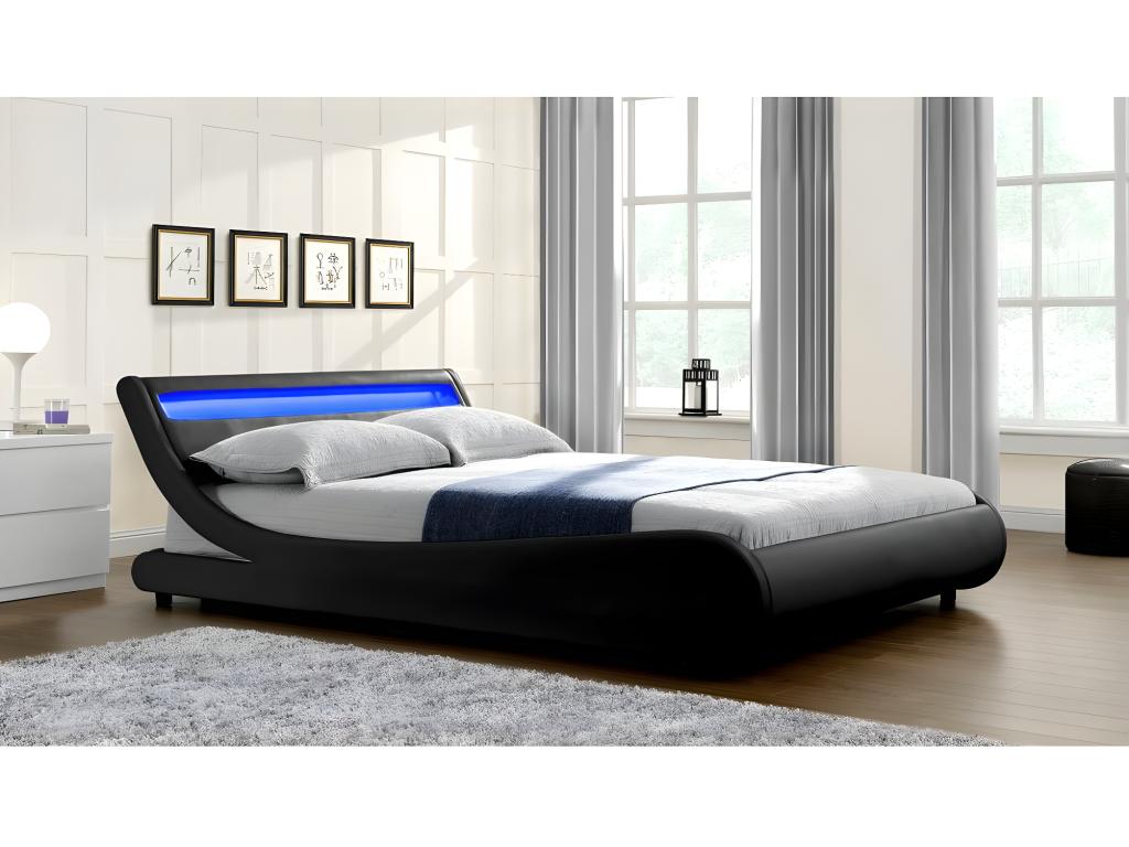 Ventoriq LED bed - 180x200 cm - Black TOFD09772
