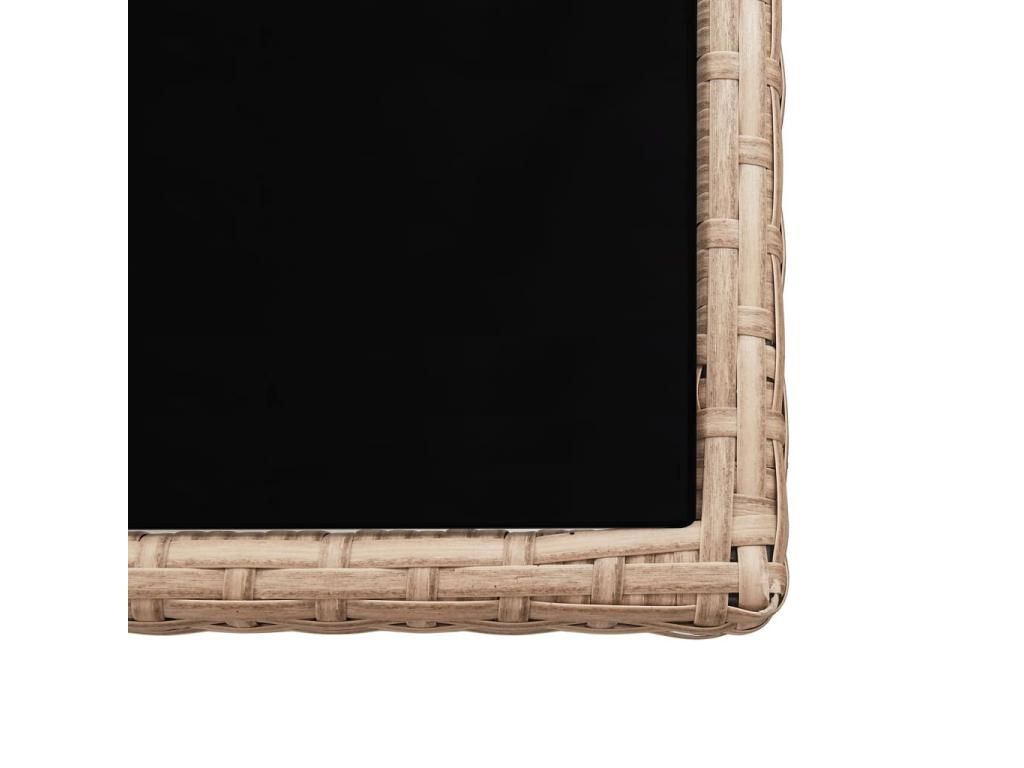 5-piece garden furniture set with cushions, beige wicker resin, 2 IHCS53143