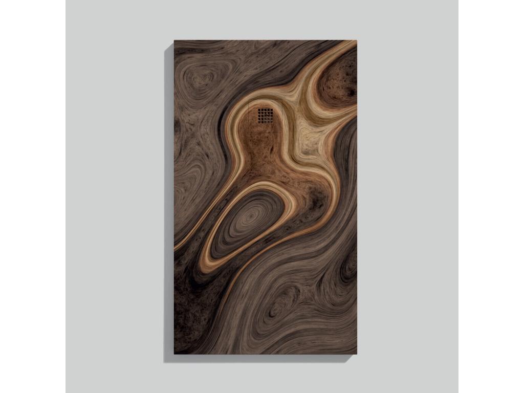 Ebony shower tray with smooth finish, Ventoriq 3D color grid - 190x90 cm DKYJ70514