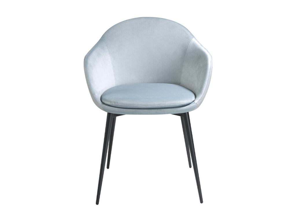 Velvet and eco-leather chair with black steel legs, Boislis - Set of 2 - Color Boislis 30 FDTY29443