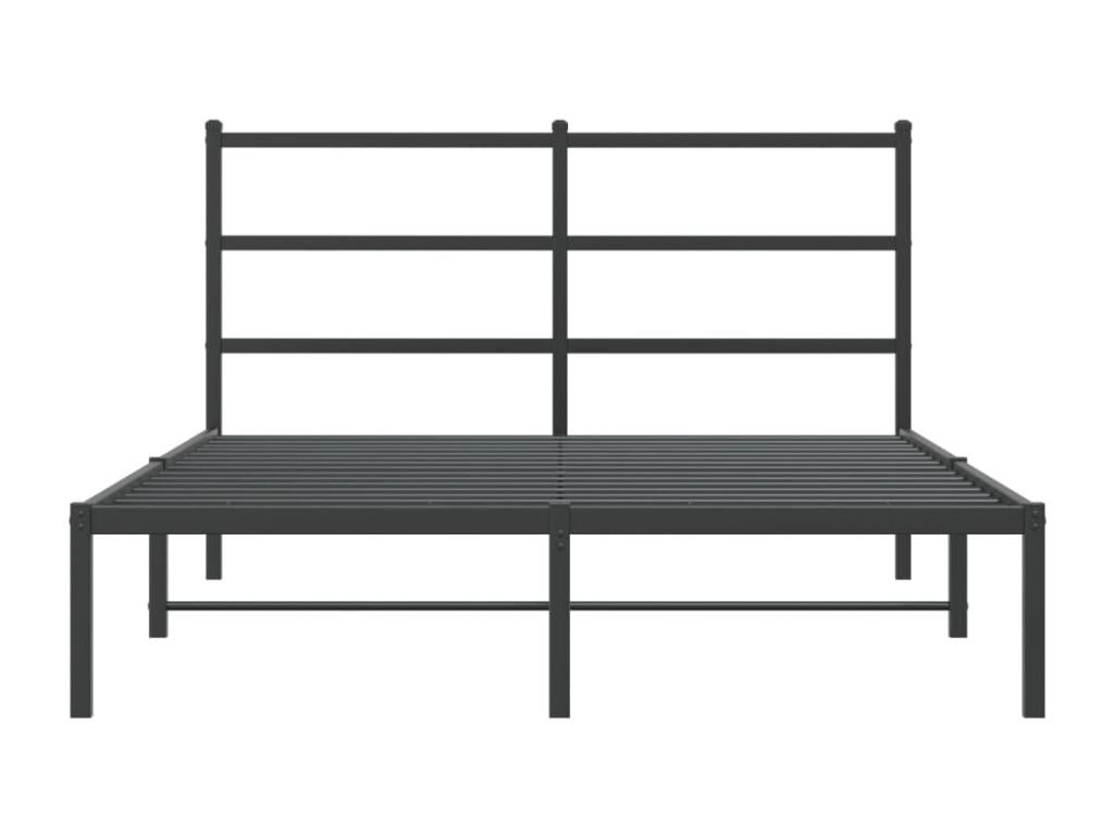 Metal bed frame with black headboard 140x200 YIVZ79356