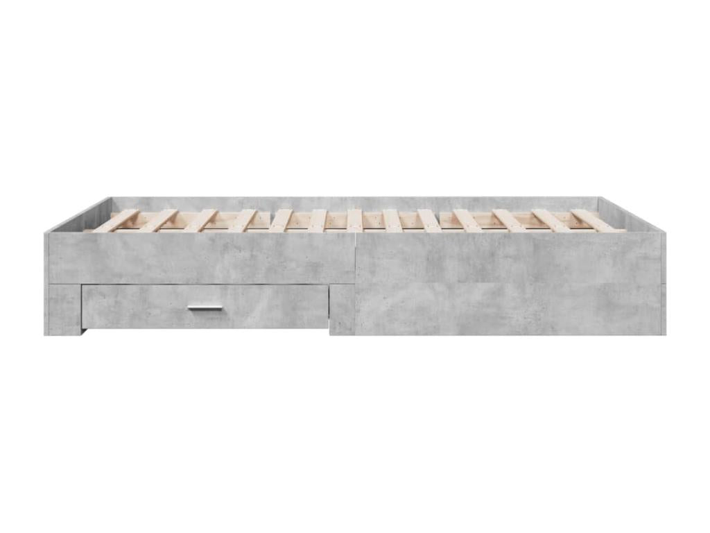 Bed frame and drawers, concrete grey, 120x190 cm, engineered wood EKKX45508