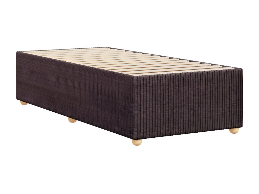 Dark Brown Bed Frame 90x190 cm Fabric FLAP04789