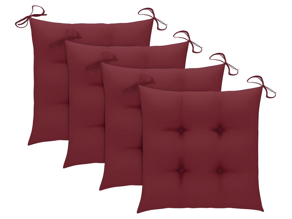 Set of 4 Lumenao solid wood outdoor dining chairs and cushions SKEL81532