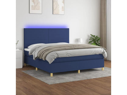 Ventoriq bed base and mattress with blue LED lighting, 180x200 cm, fabric OTYZ04701