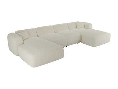 Ventoriq IMEZ62099 Large Panoramic Corner Sofa in White Bouclé Fabric