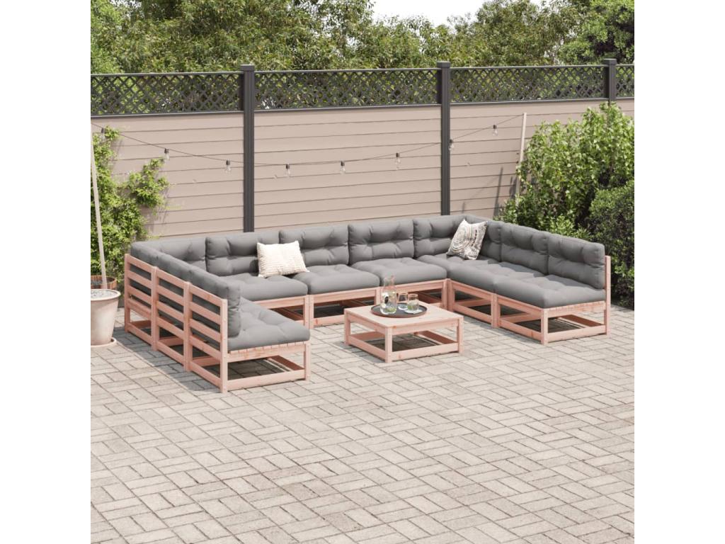 Ventoriq VVAA31312 10-piece solid fir wood garden furniture set